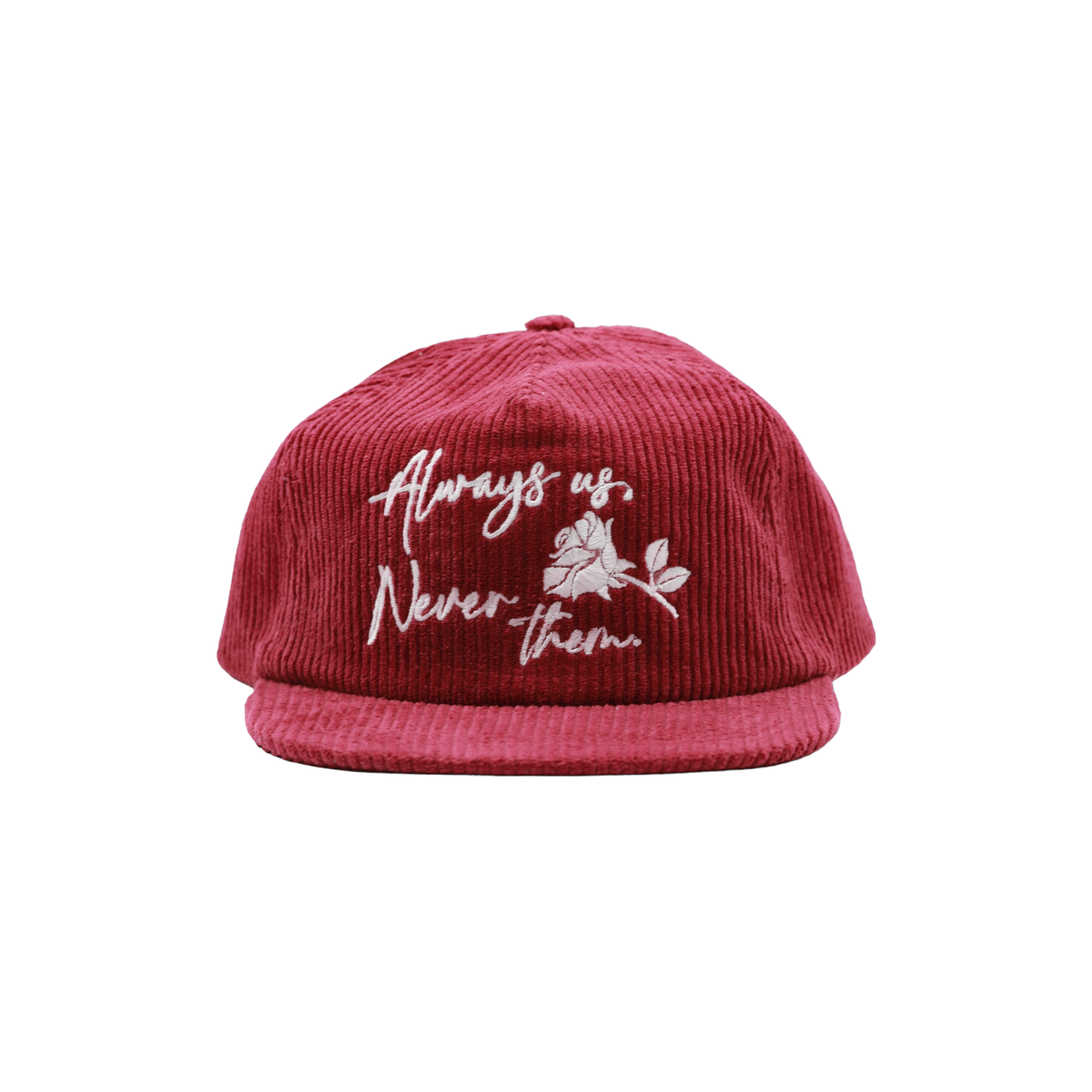 Always Us, Never Them - Burgundy Corduroy Painters Cap