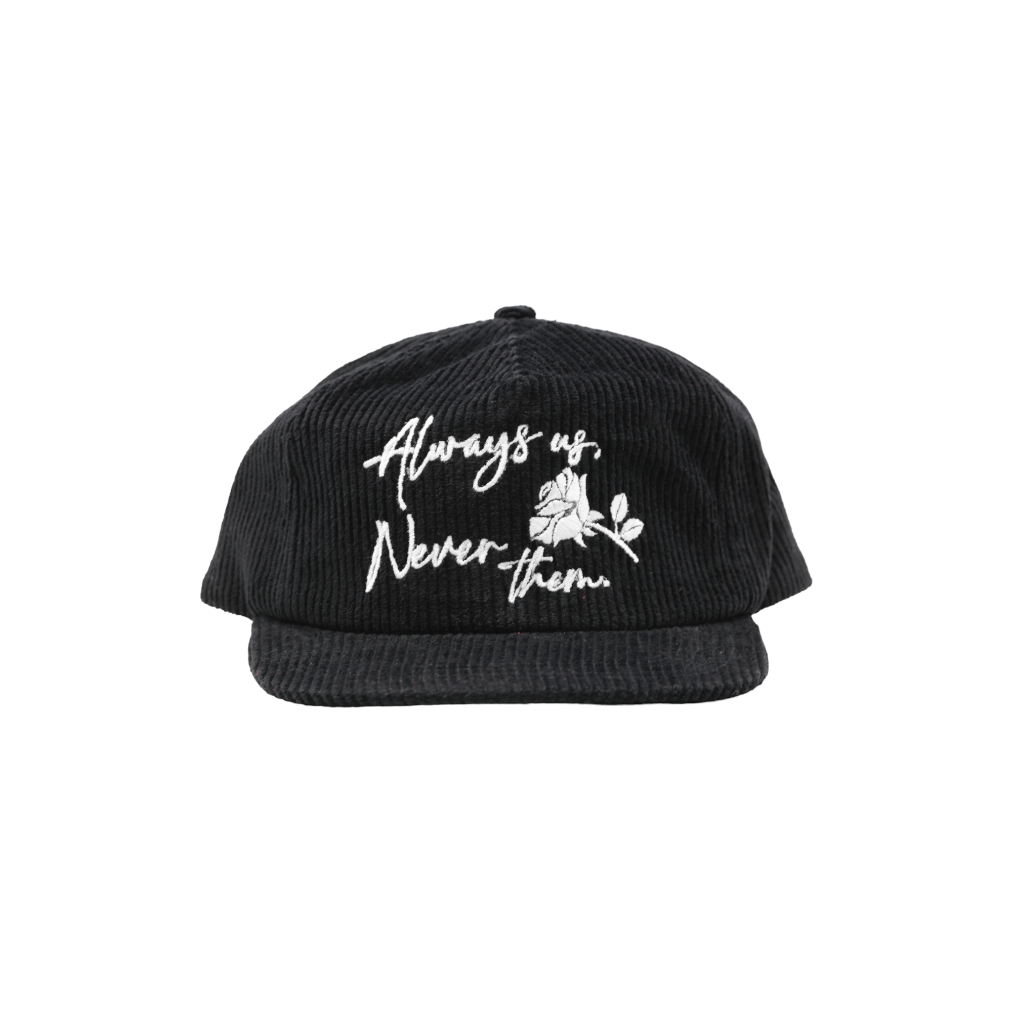 Always Us, Never Them - Black Corduroy Painters Cap