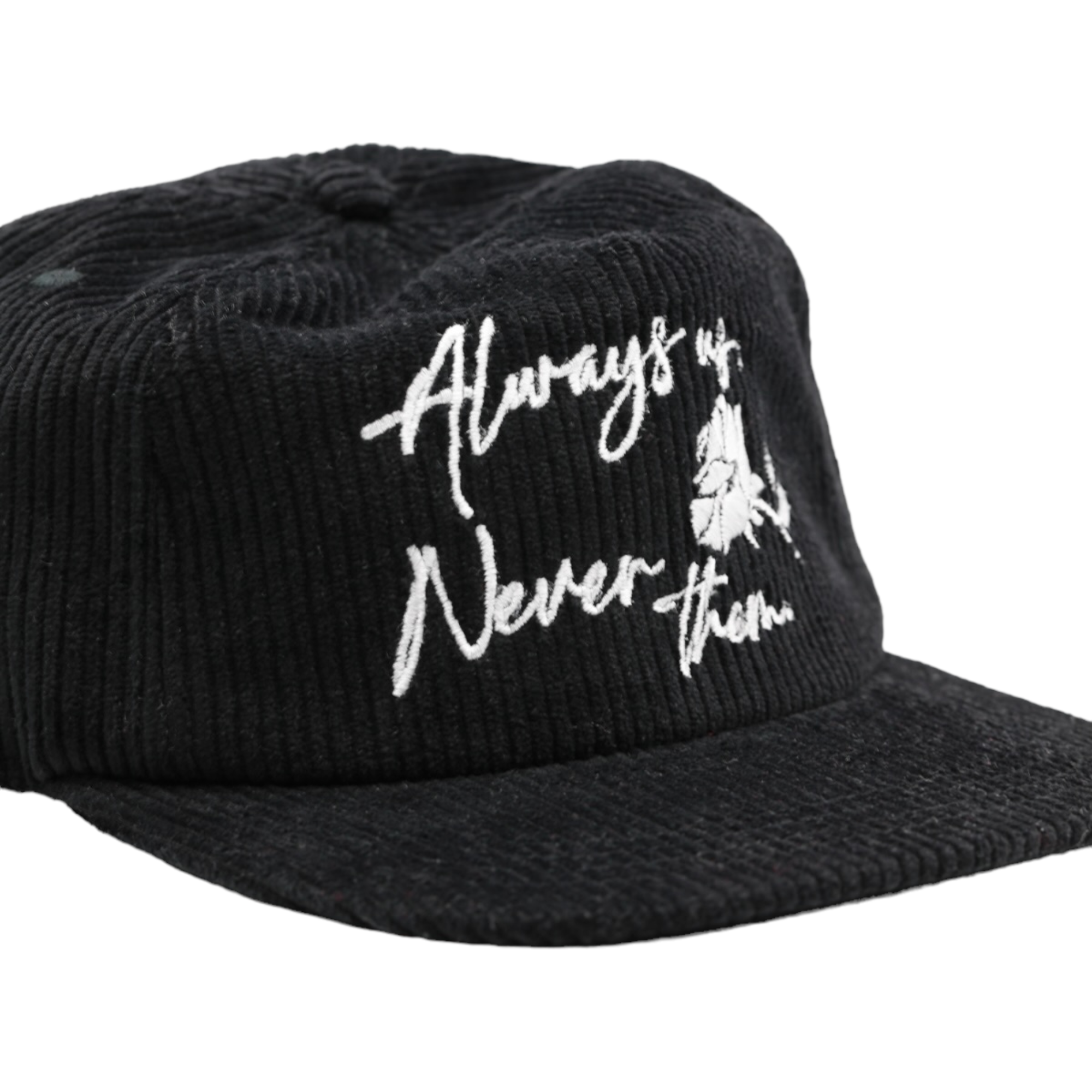 Always Us, Never Them - Black Corduroy Painters Cap