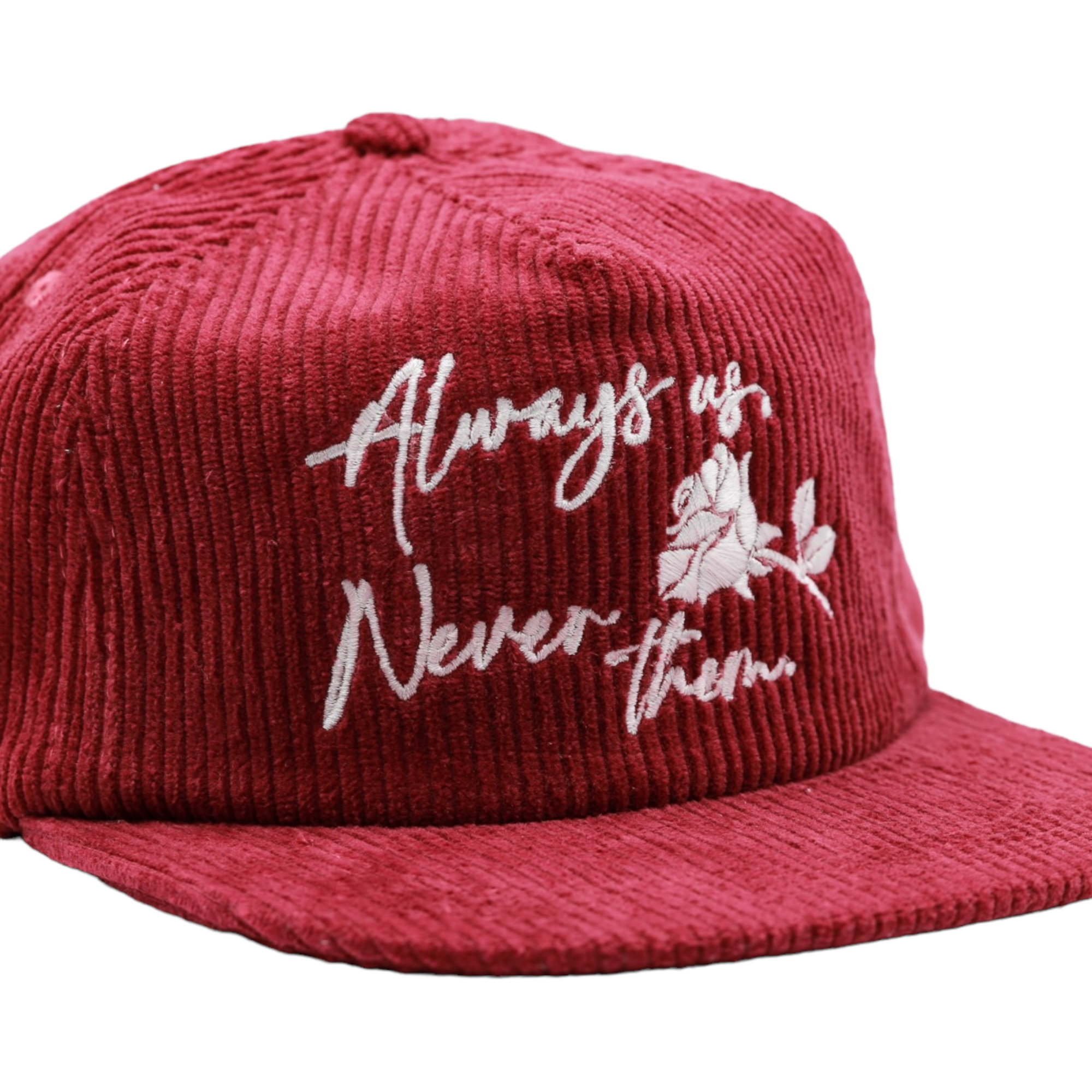 Always Us, Never Them - Burgundy Corduroy Painters Cap