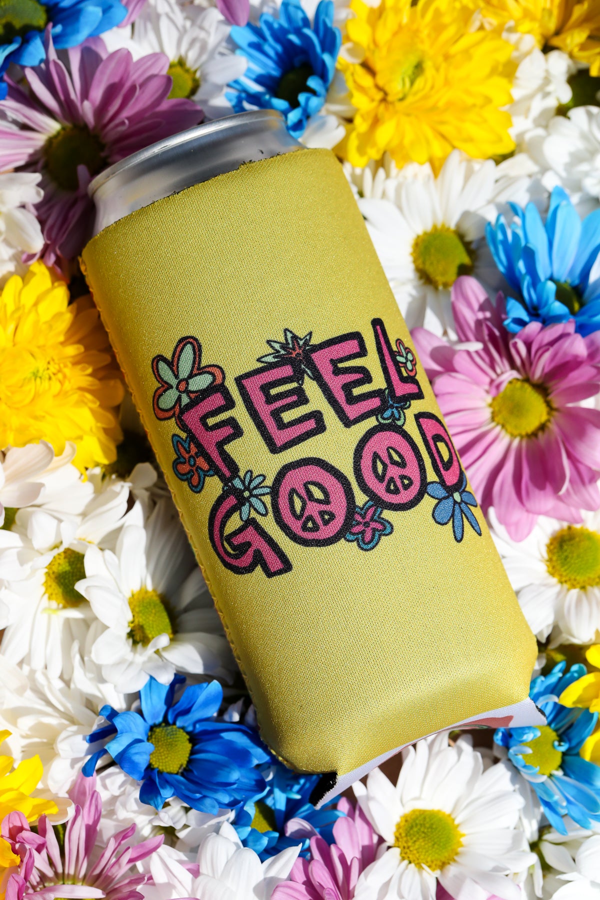 Feel Good Daisy Coasters - 4 Pack w/Free Koozie